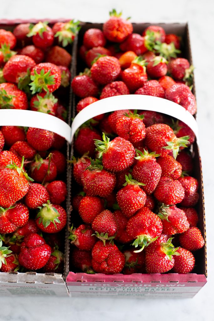 Freshly picked strawberries