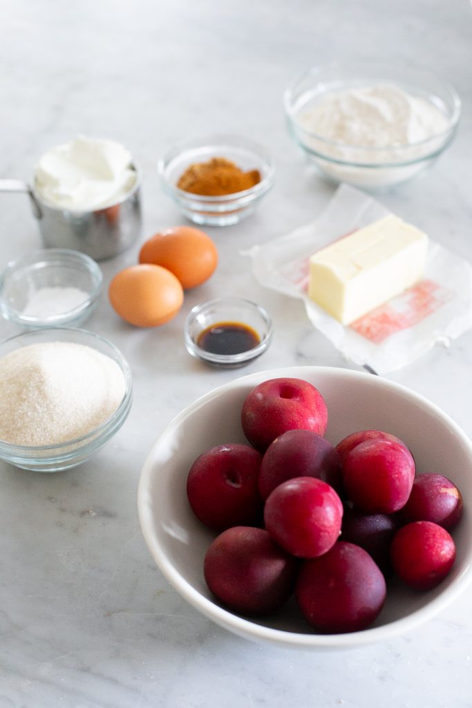 Yogurt Plum Cake- ingredients