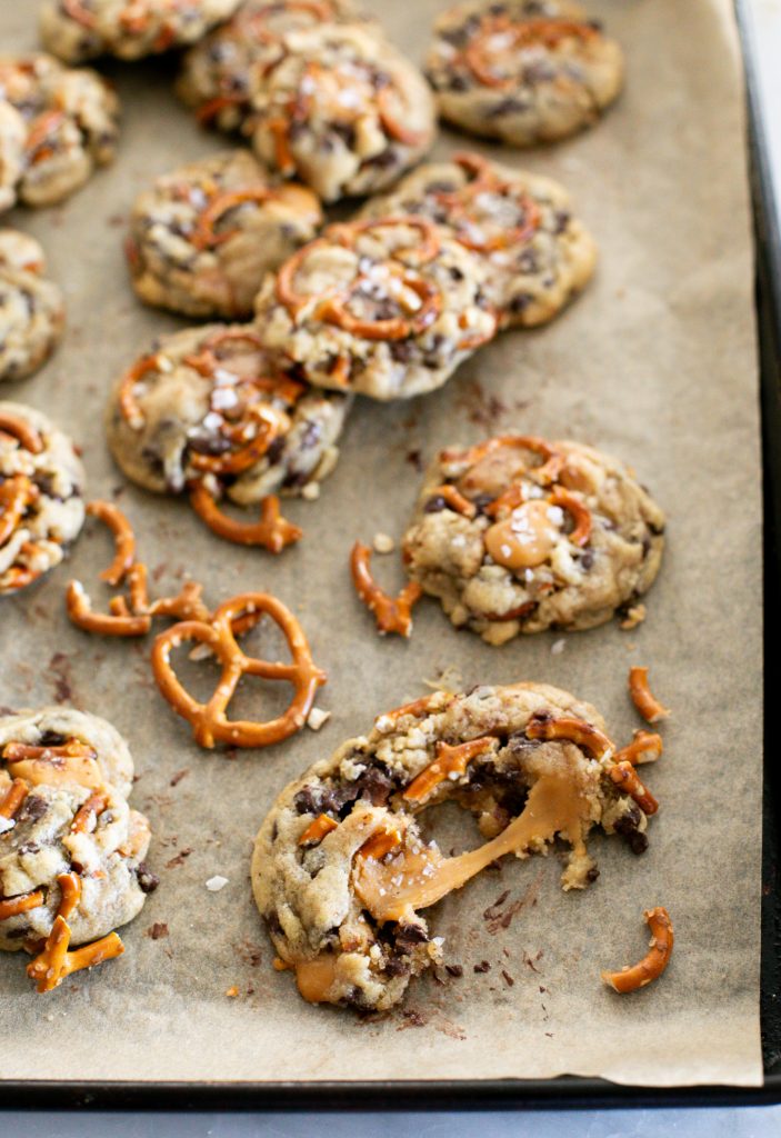 Salted Caramel Pretzel Cookies