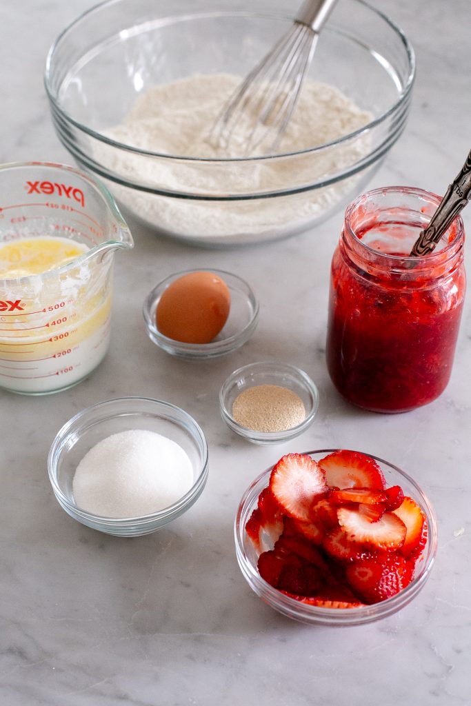 Strawberry Cinnamon Rolls- ingredients